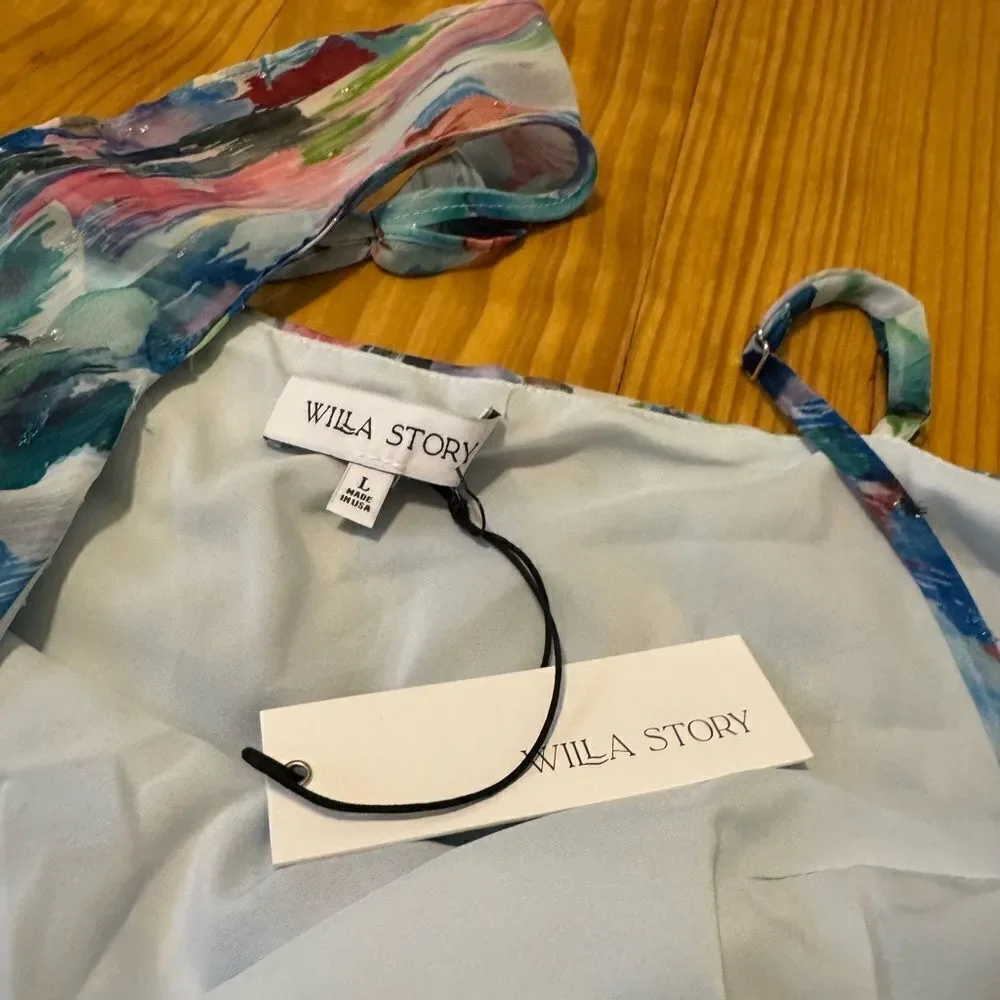 NWT Willa Story Multi Floral Blouse Tank Top Women’s SIZE LRG - Picture 7 of 9